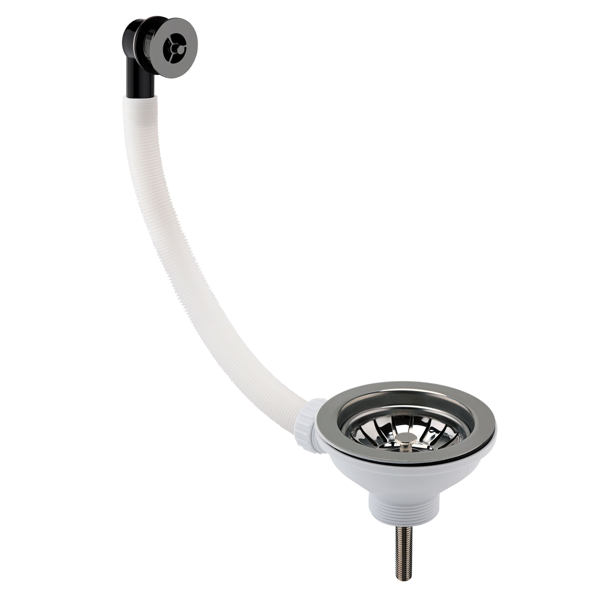 Butler & Rose Basket Strainer Waste with Round Overflow for Ceramic Kitchen Sinks