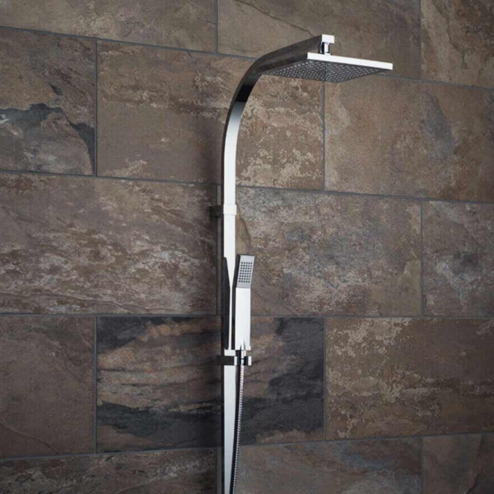 Vado Rigid Riser Kit with Overhead Shower, Single Function Handset & Diverter