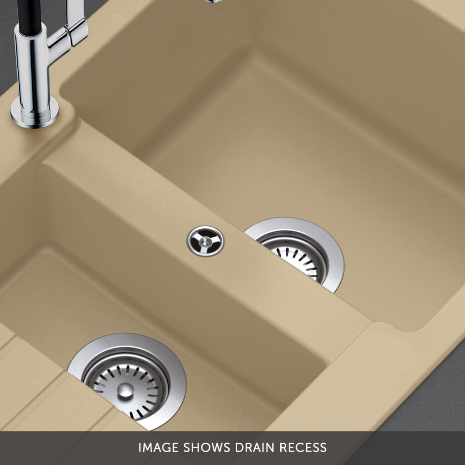 Clearwater Typos 1 Bowl Granite Composite Sink & Waste with Reversible Drainer - 860 x 500mm