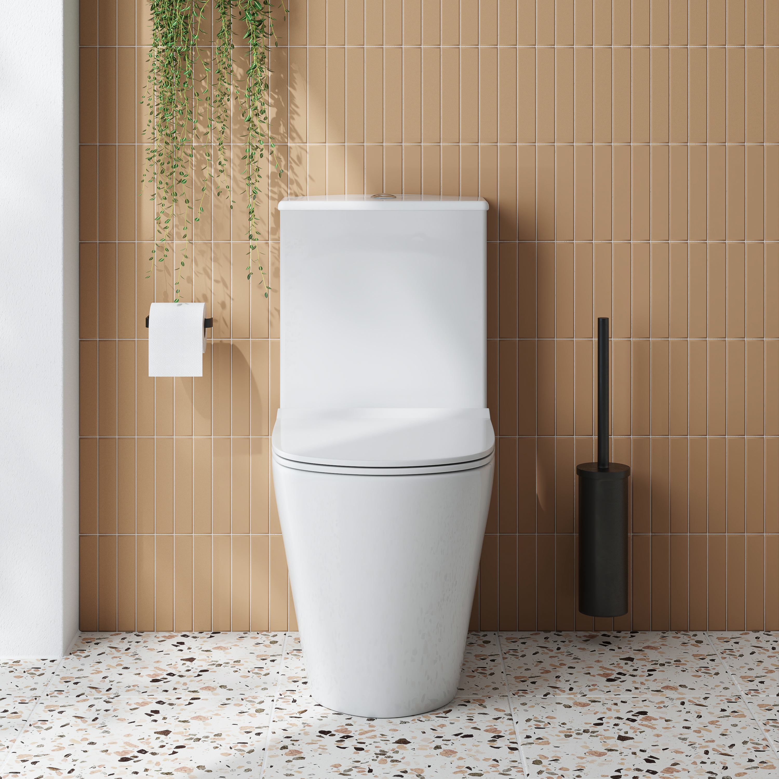 Harbour Acclaim Rimless Back to Wall Close-Coupled Toilet & Soft Close Seat