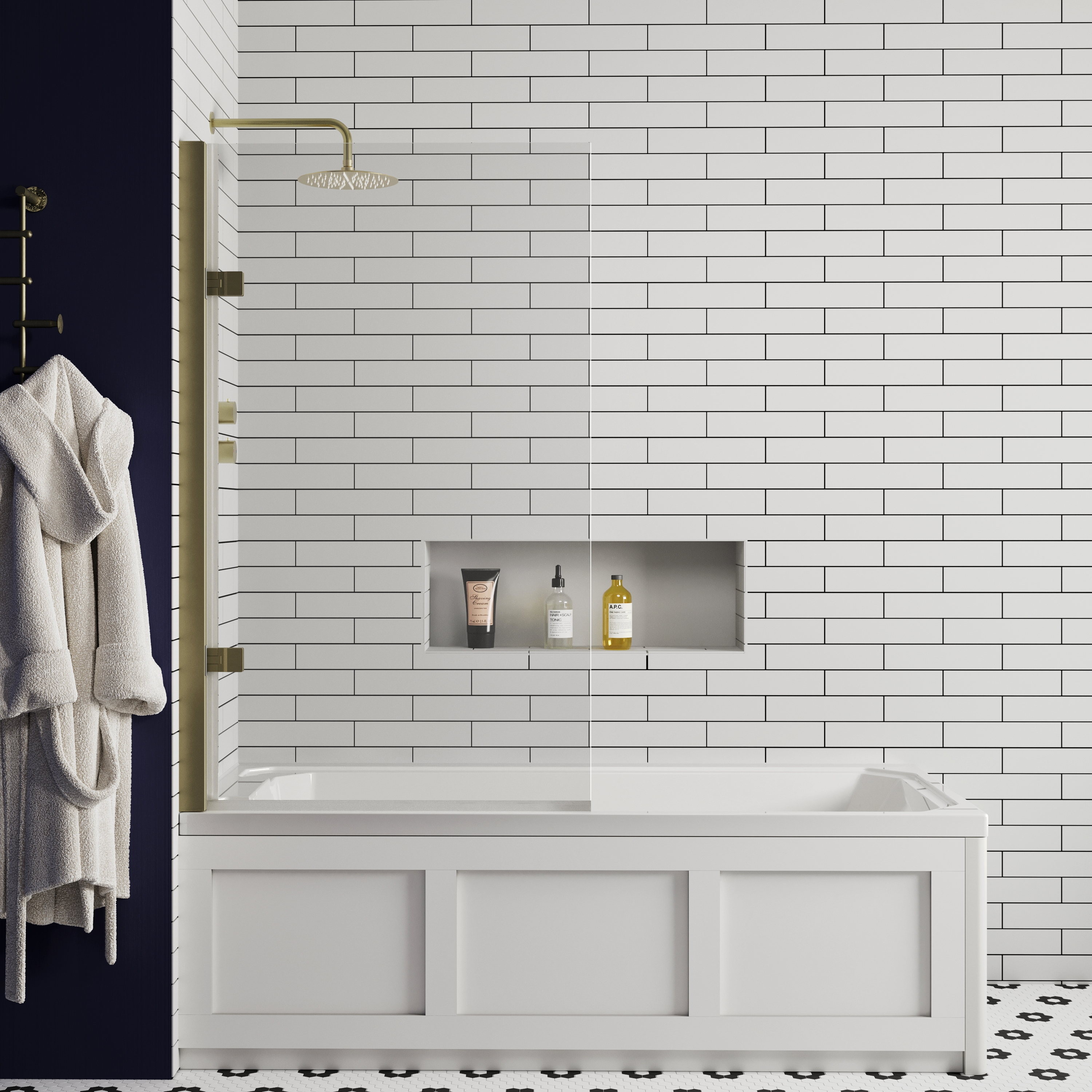 Butler & Rose Art Deco Shower Bath & Shower Screen