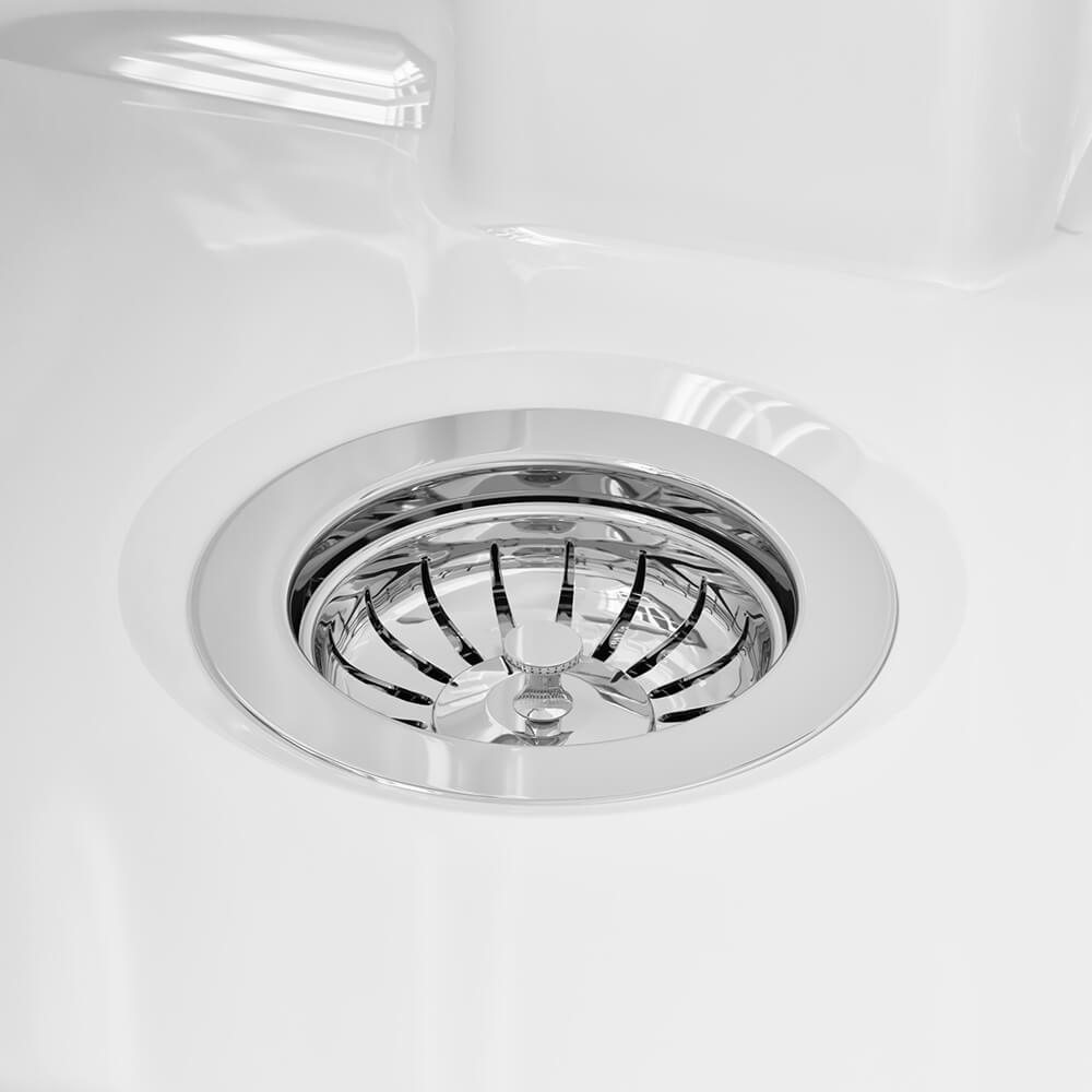 Butler & Rose Fireclay Ceramic White Double Belfast Kitchen Sink, Tap & Waste