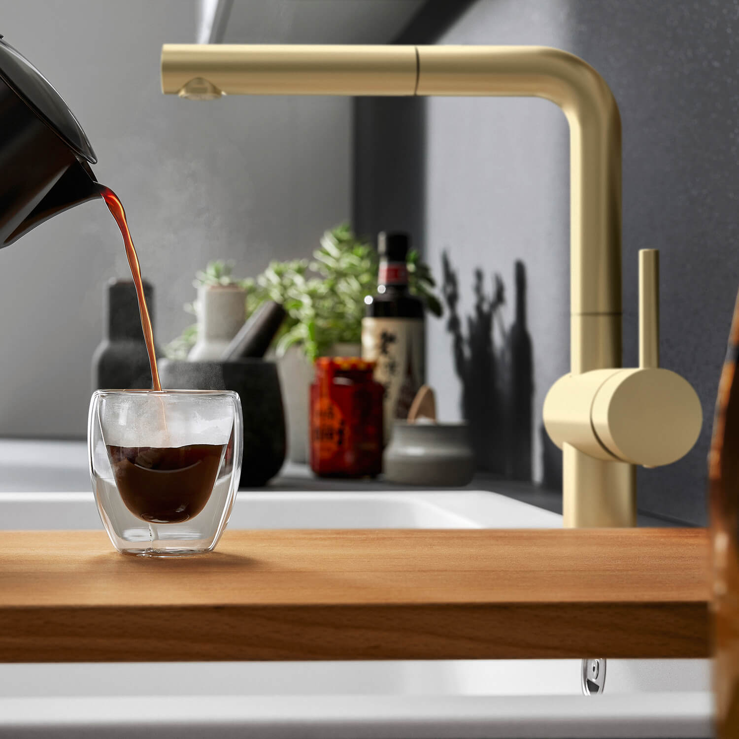 Blanco Linus-S Single Lever Mono Pull Out Kitchen Mixer Tap