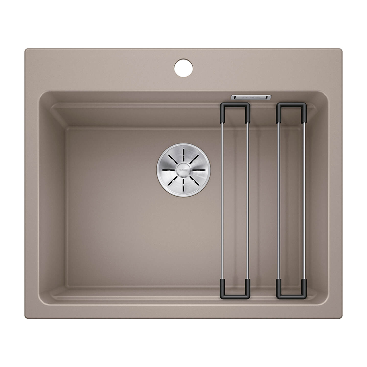 Blanco Etagon 6 Large 1 Bowl Silgranit Composite Kitchen Sink & Waste with Tap Ledge - 600 x 510mm