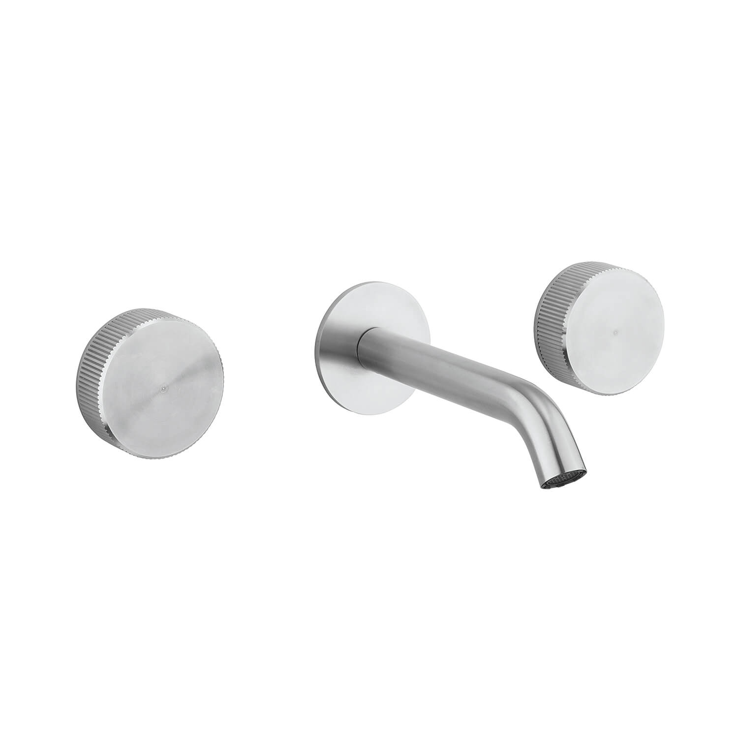 Crosswater 3ONE6 Stainless Steel Wall Mounted 3 Hole Basin Mixer Tap