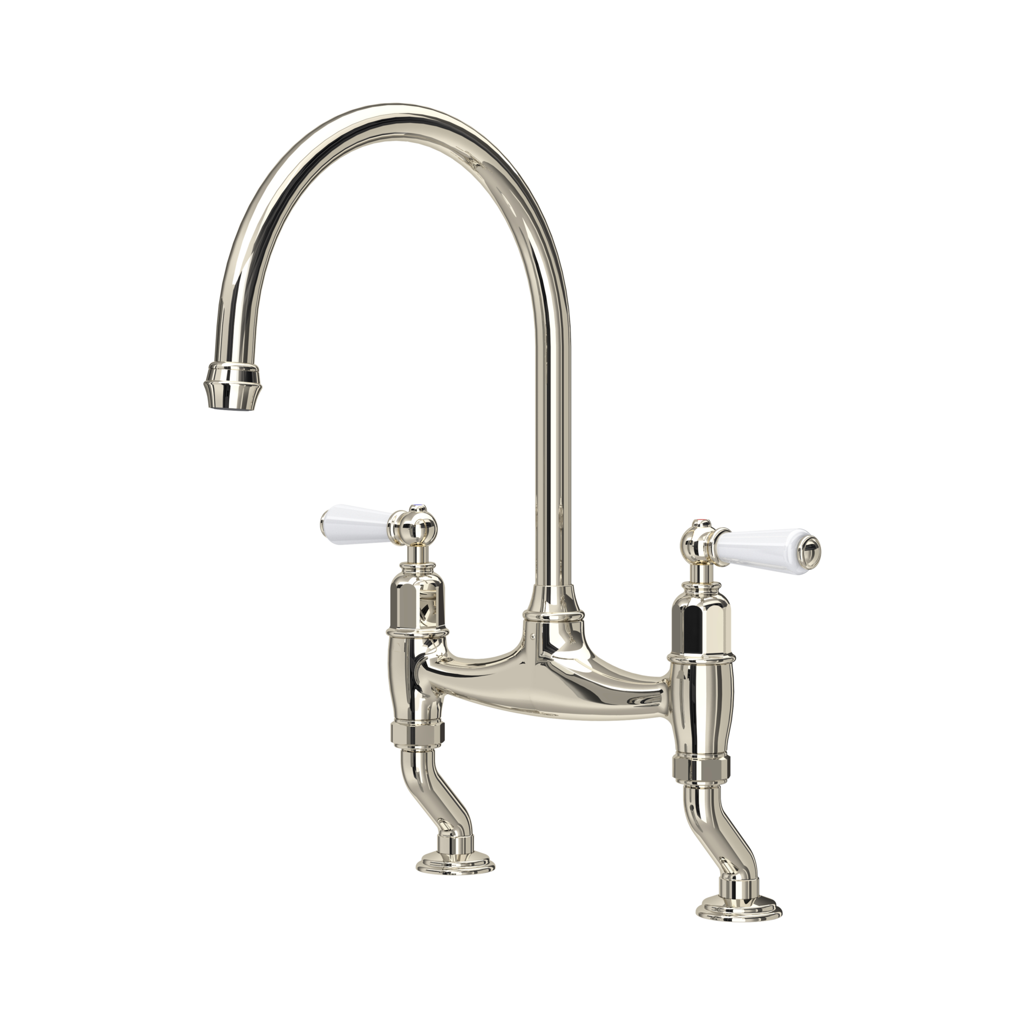 Perrin & Rowe Ionian 2 Hole Bridge Sink Mixer with Porcelain Levers