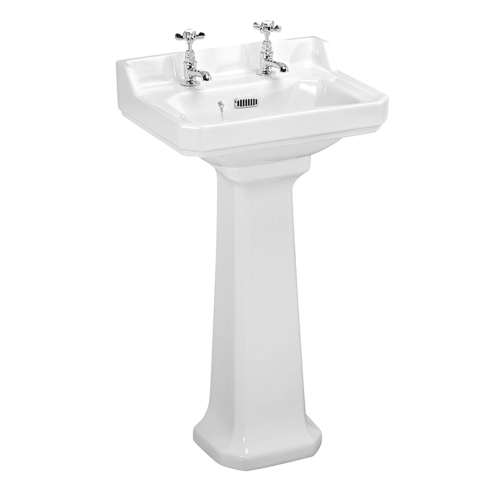 Butler & Rose Catherine 500mm Full Pedestal & Basin - 2 Tap Hole