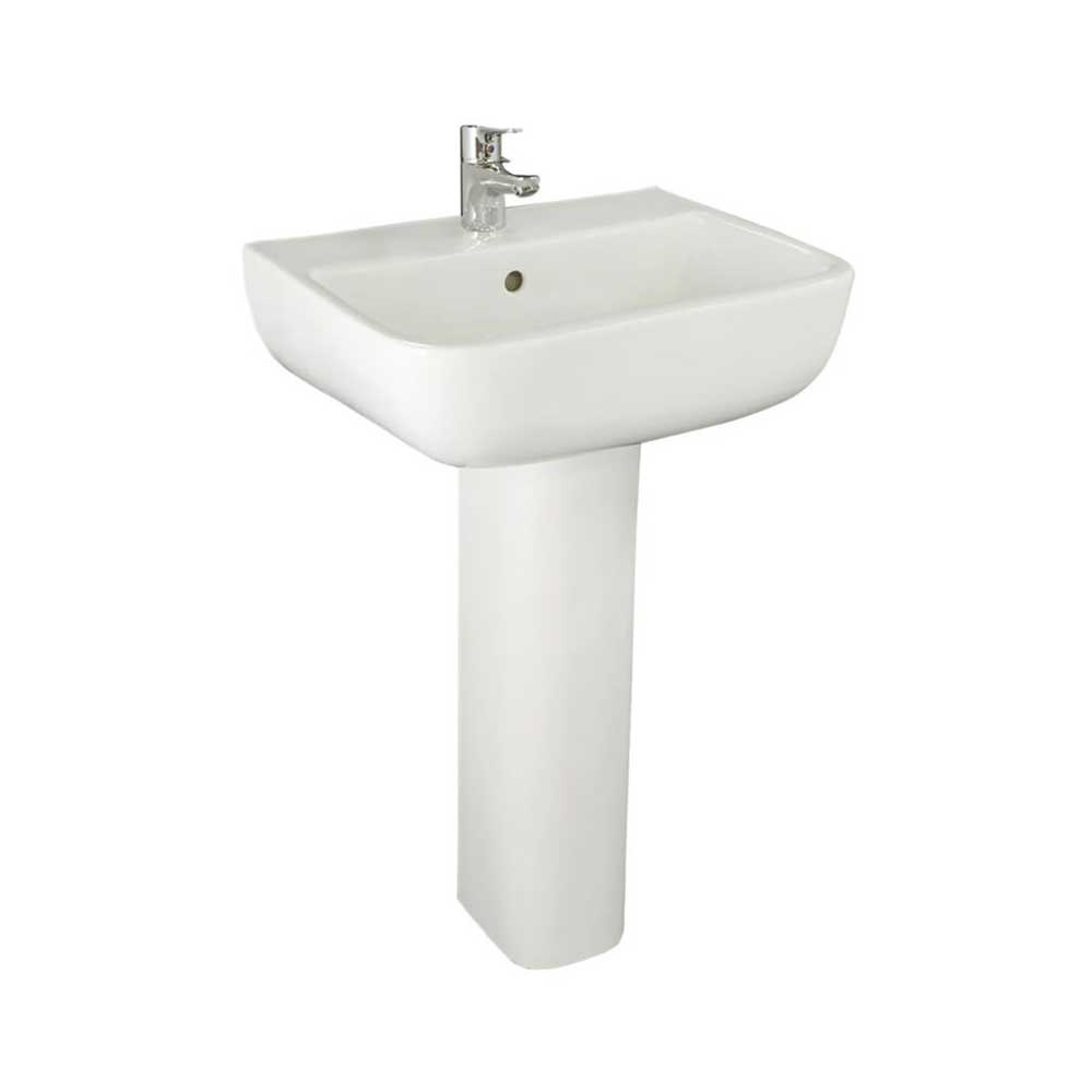 RAK Series 600 1 Tap Hole Basin with Full Pedestal 520mm
