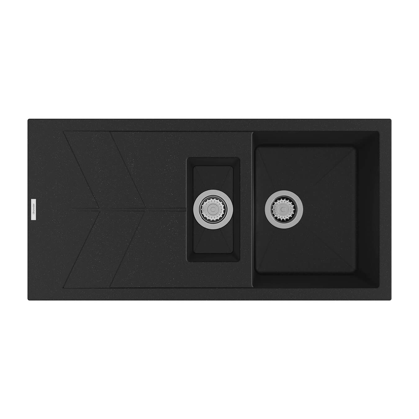 Clearwater Rio 1.5 Bowl Granite Composite Sink & Waste with Reversible Drainer - 1000 x 500mm