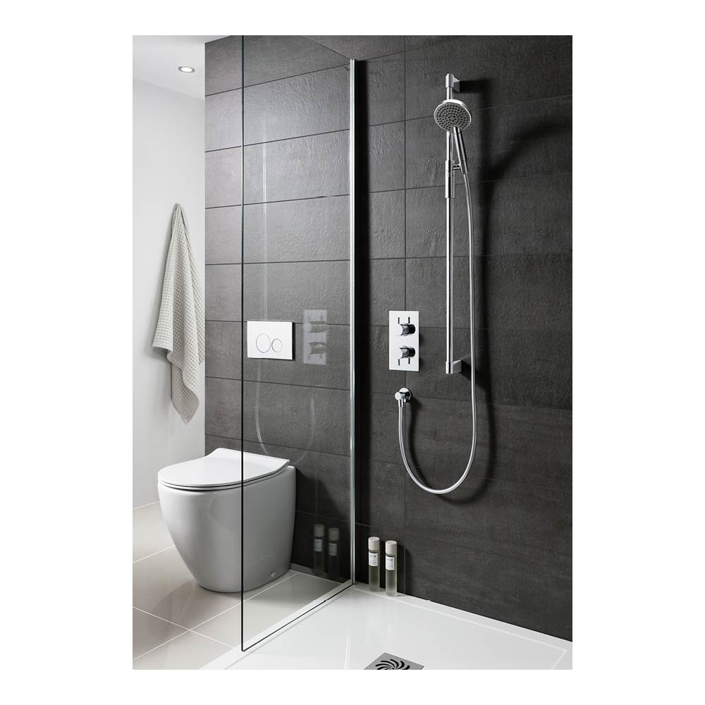 Crosswater Ethos Push Button Slide Rail Kit with Easy Clean Hose & 3 Mode Shower Handset