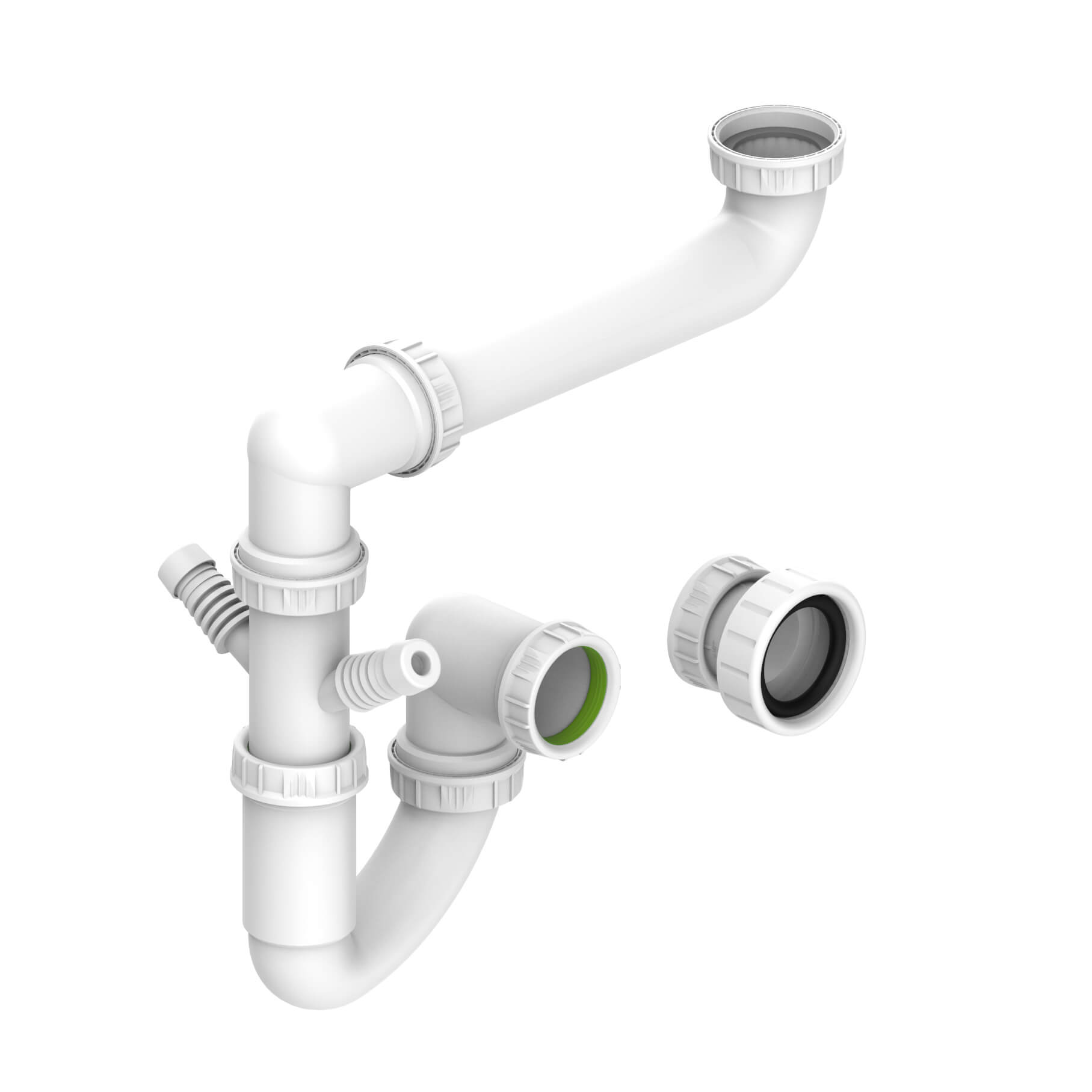 Vellamo Space Saving Single Bowl Plumbing Kit