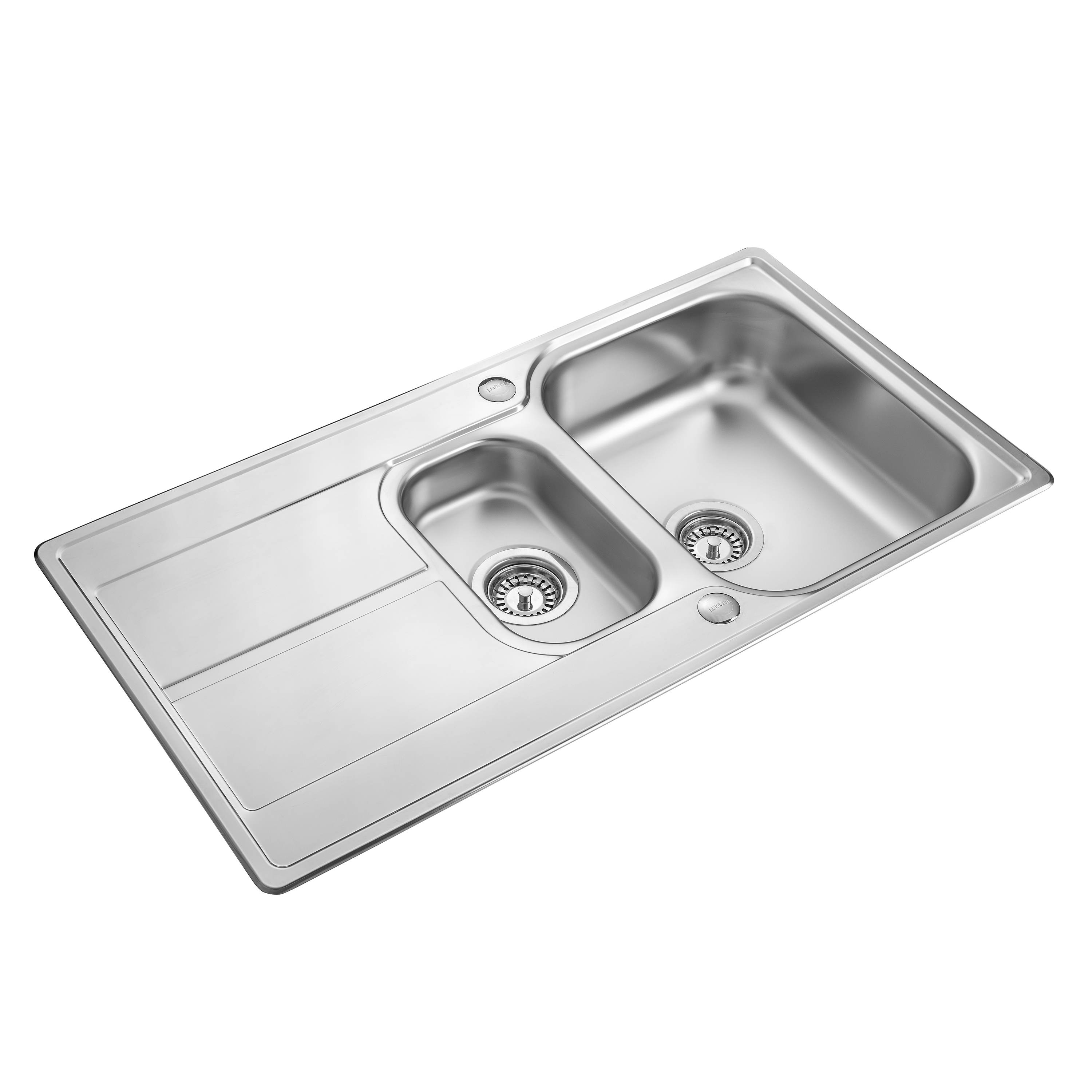 Leisure Aria 1.5 Bowl Satin Stainless Steel Kitchen Sink with Reversible Drainer - 950 x 508mm