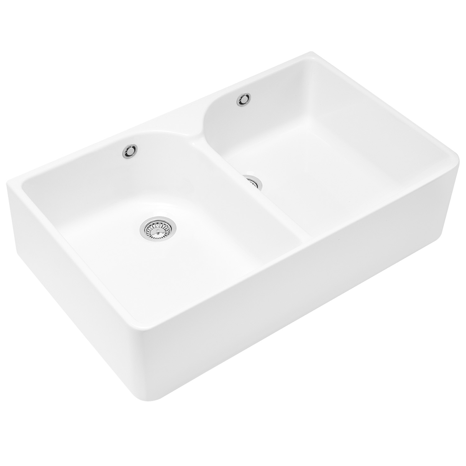 Villeroy & Boch Farmhouse 80 White Ceramic Double Bowl Belfast Sink - 795 x 500mm
