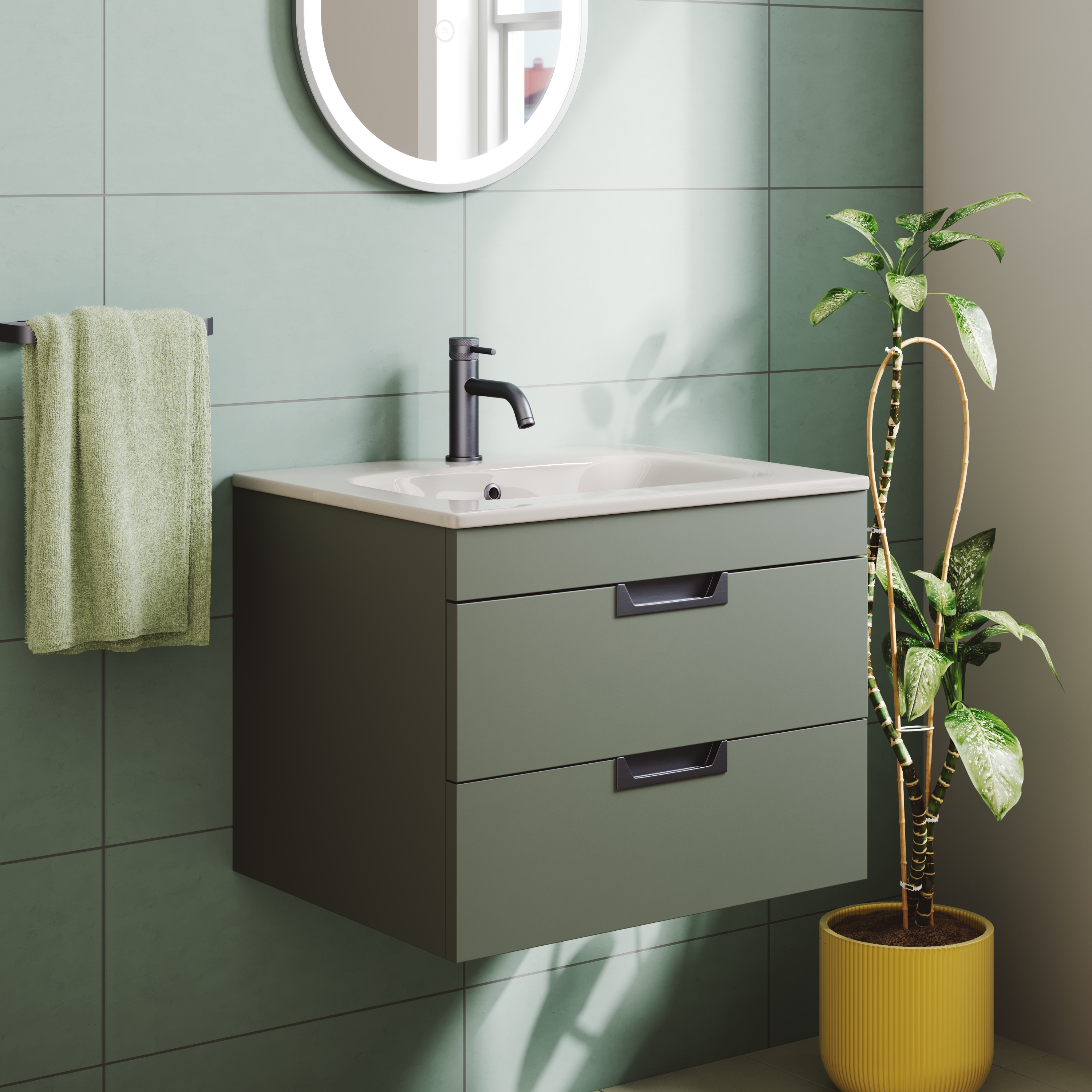 Isla 600mm Wall Hung Vanity Unit & Basin