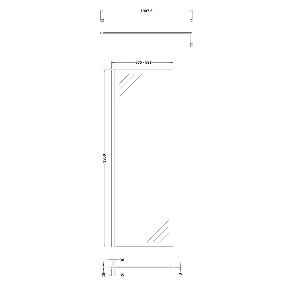 Vellamo 8mm Easy Clean Walk In 2 Panel Pack