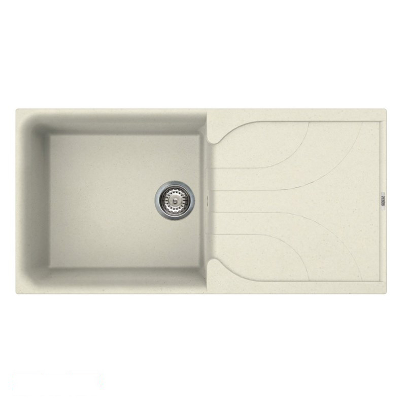 Reginox Ego Granite Composite Large Single Bowl Kitchen Sink with Reversible Drainer & Waste Kit - 1000 x 500mm