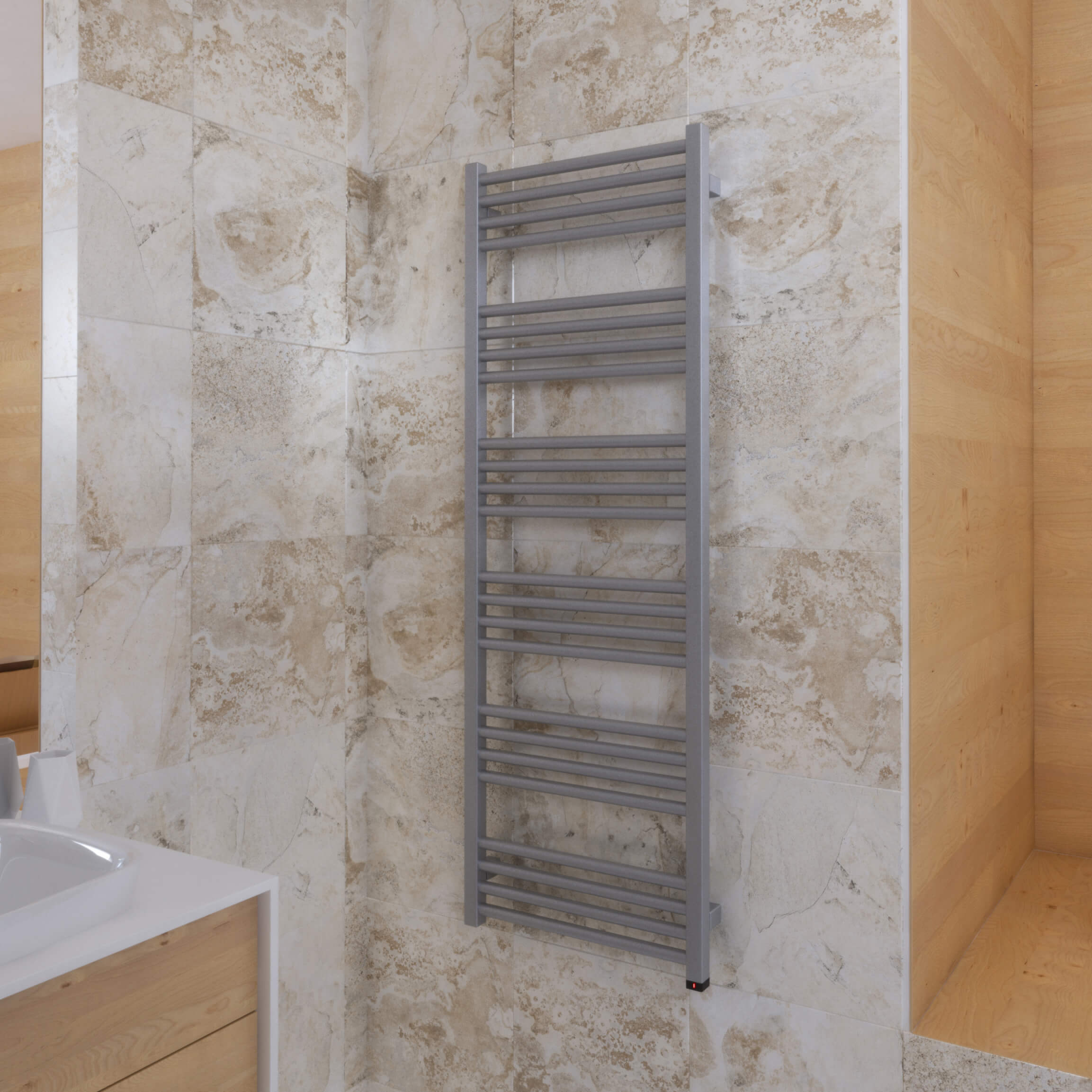 Terma Fiona One Electric Heated Towel Rail with Heating Element - Sparkling Gravel - 4 Sizes