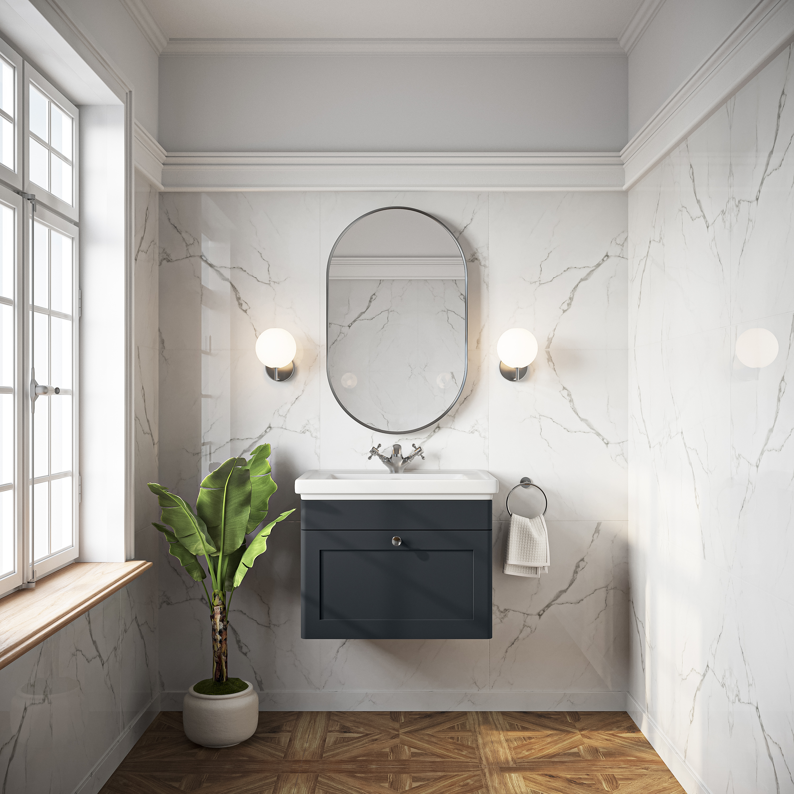 Butler & Rose Ophelia 600mm Wall Mounted 1 Drawer Vanity Unit & Basin
