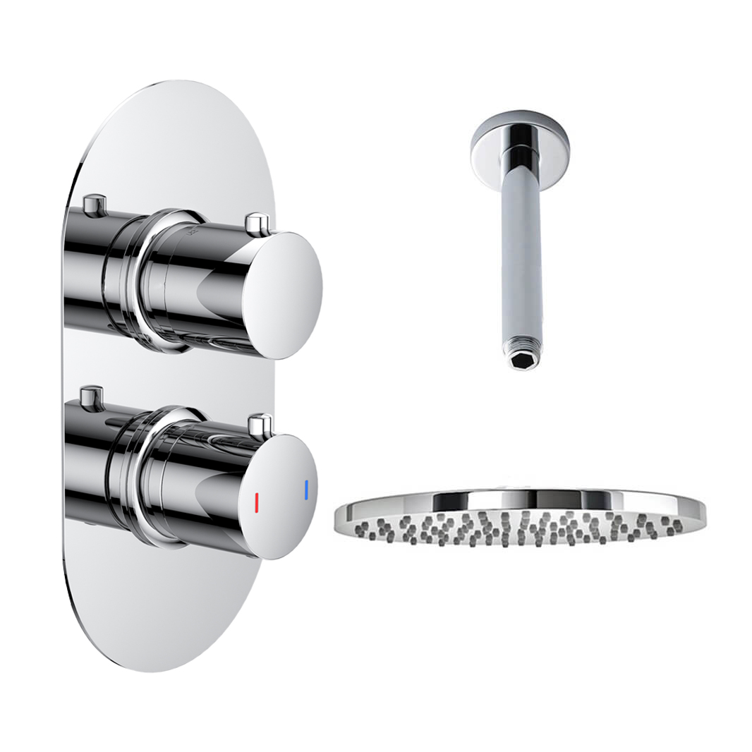 Natasha Concealed Thermostatic Shower Valve & ABS Fixed Shower Head
