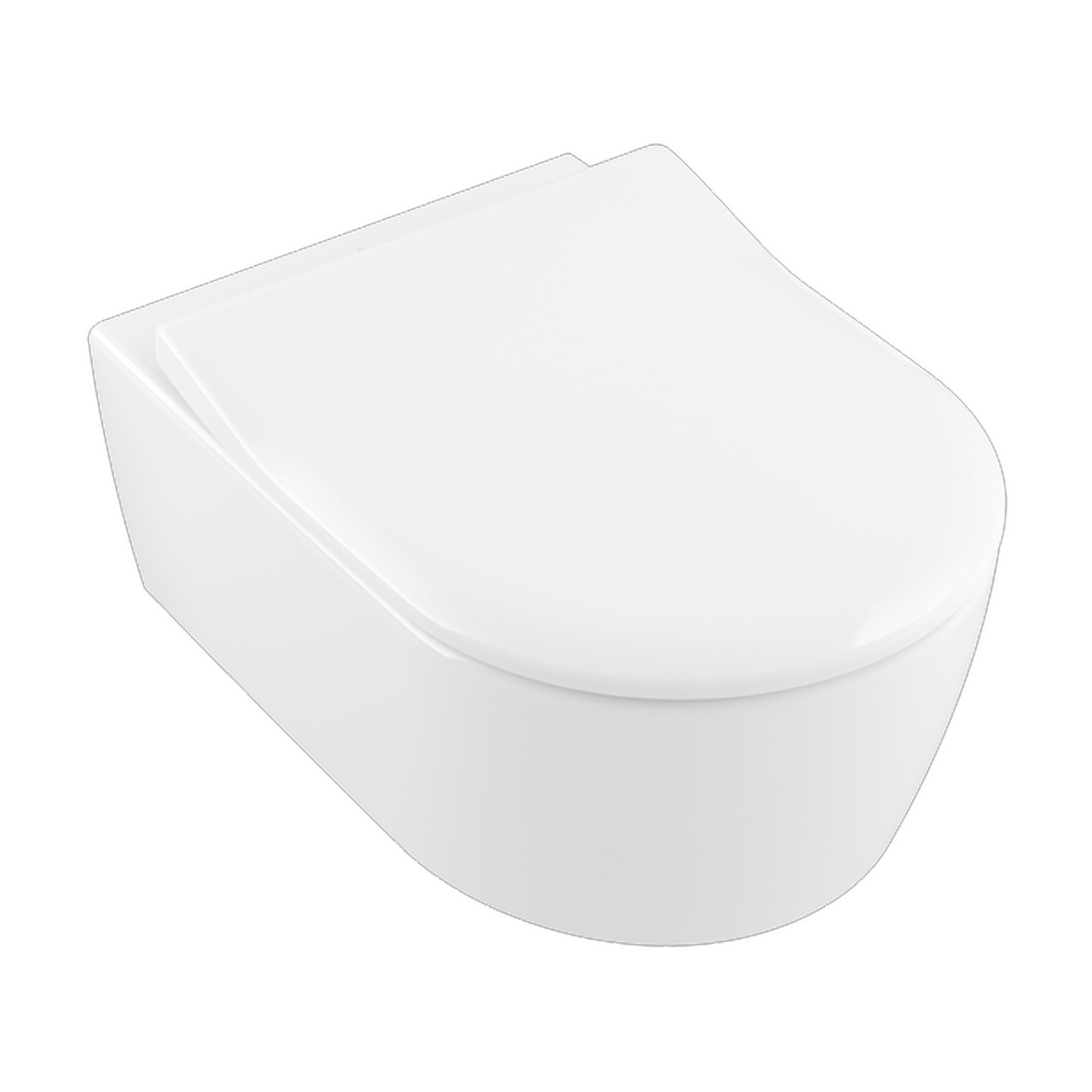 Villeroy & Boch Avento Rimless Wall Mounted Toilet & Soft Close Toilet Seat