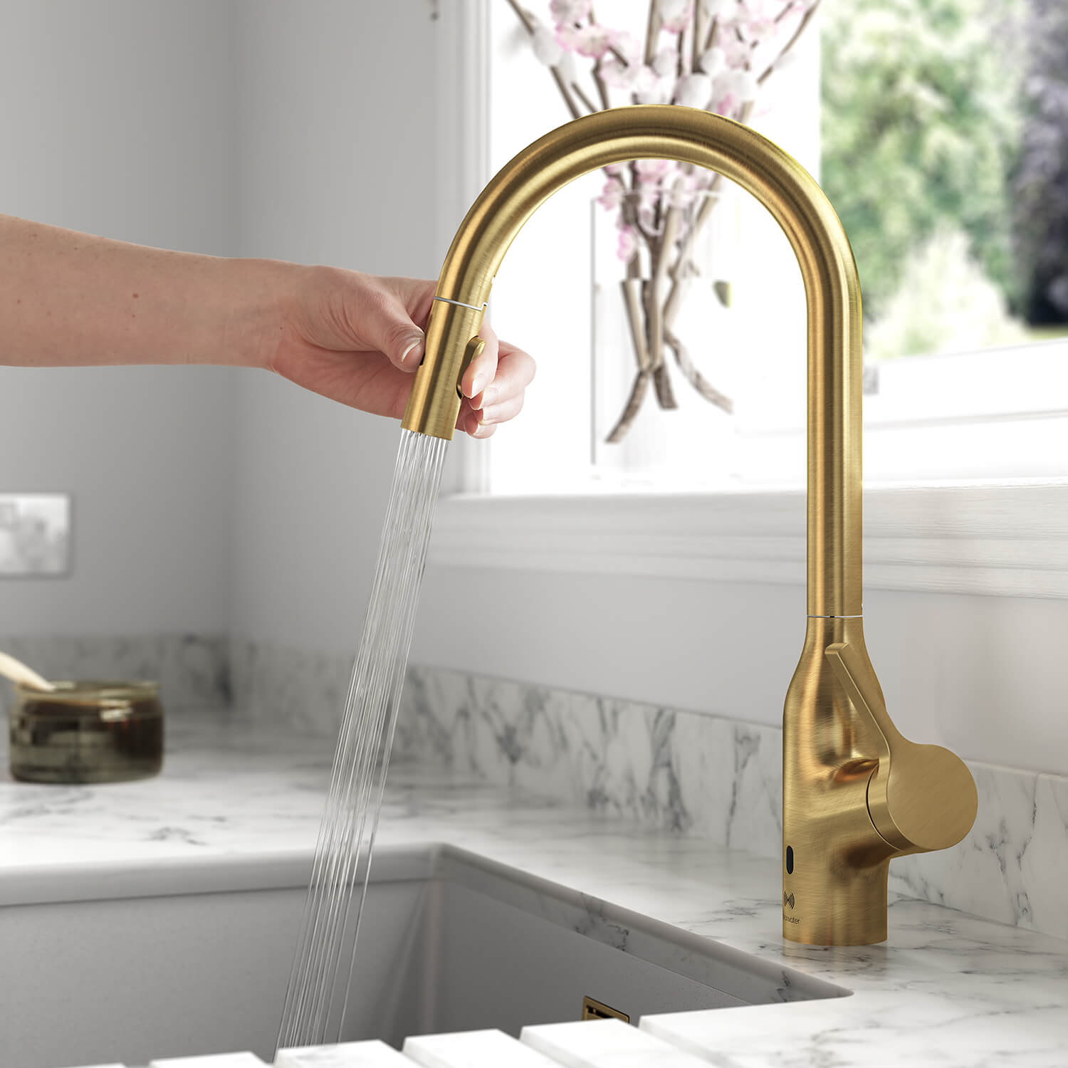 Clearwater Amelio Single Lever Touch-Free Sensor Kitchen Mixer Tap with Pull Out Spray