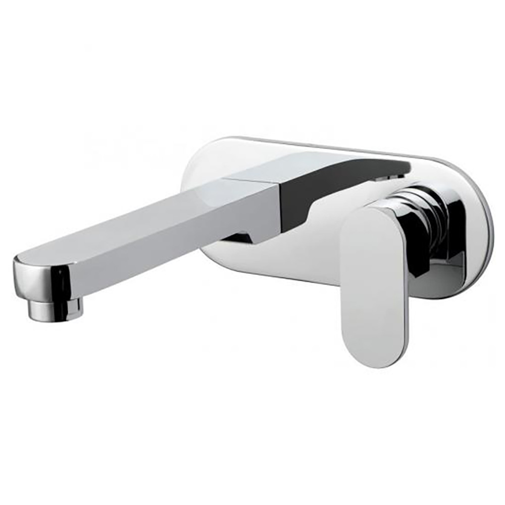 Vado Life Basin Mixer Single Lever With 200mm Spout With Oval Back Plate