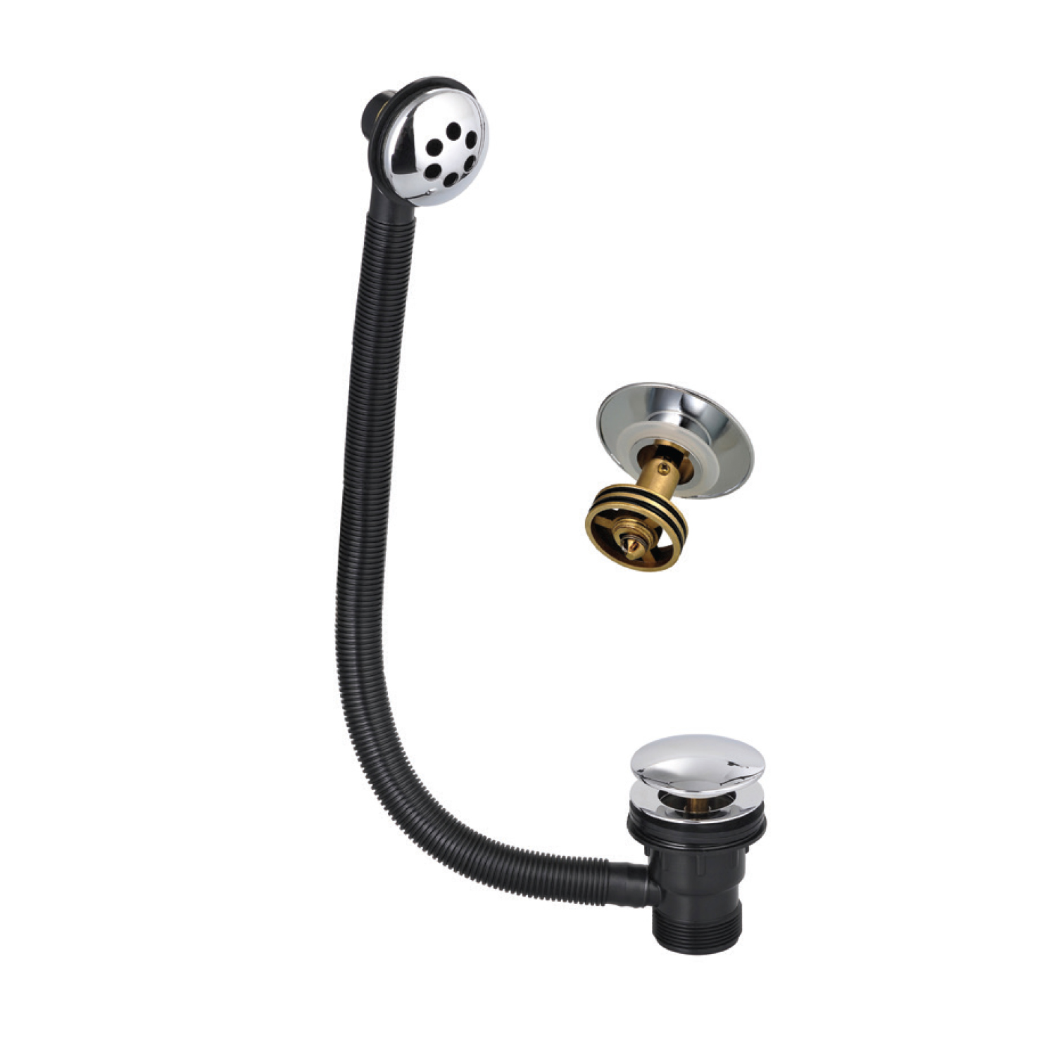 Vellamo Chrome Easy Clean Click Clack Bath Waste with Overflow
