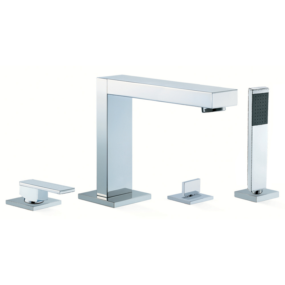 Vado Notion Deck Mounted 4 Hole Bath Shower Mixer with Shower Kit