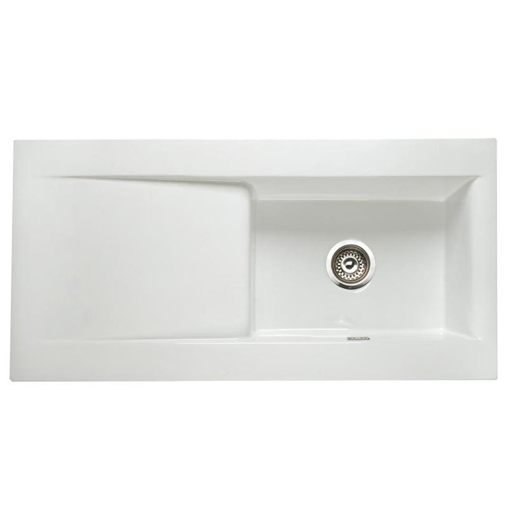 Butler & Rose Dream 1 Bowl White Ceramic Fireclay Kitchen Sink & Victoria Traditional Kitchen Mixer Tap