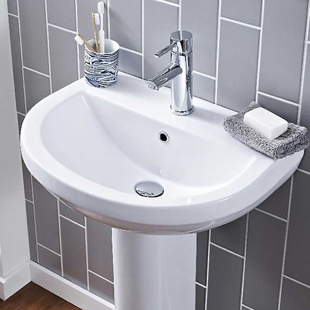 Vellamo Connect 550mm Full Pedestal & Basin
