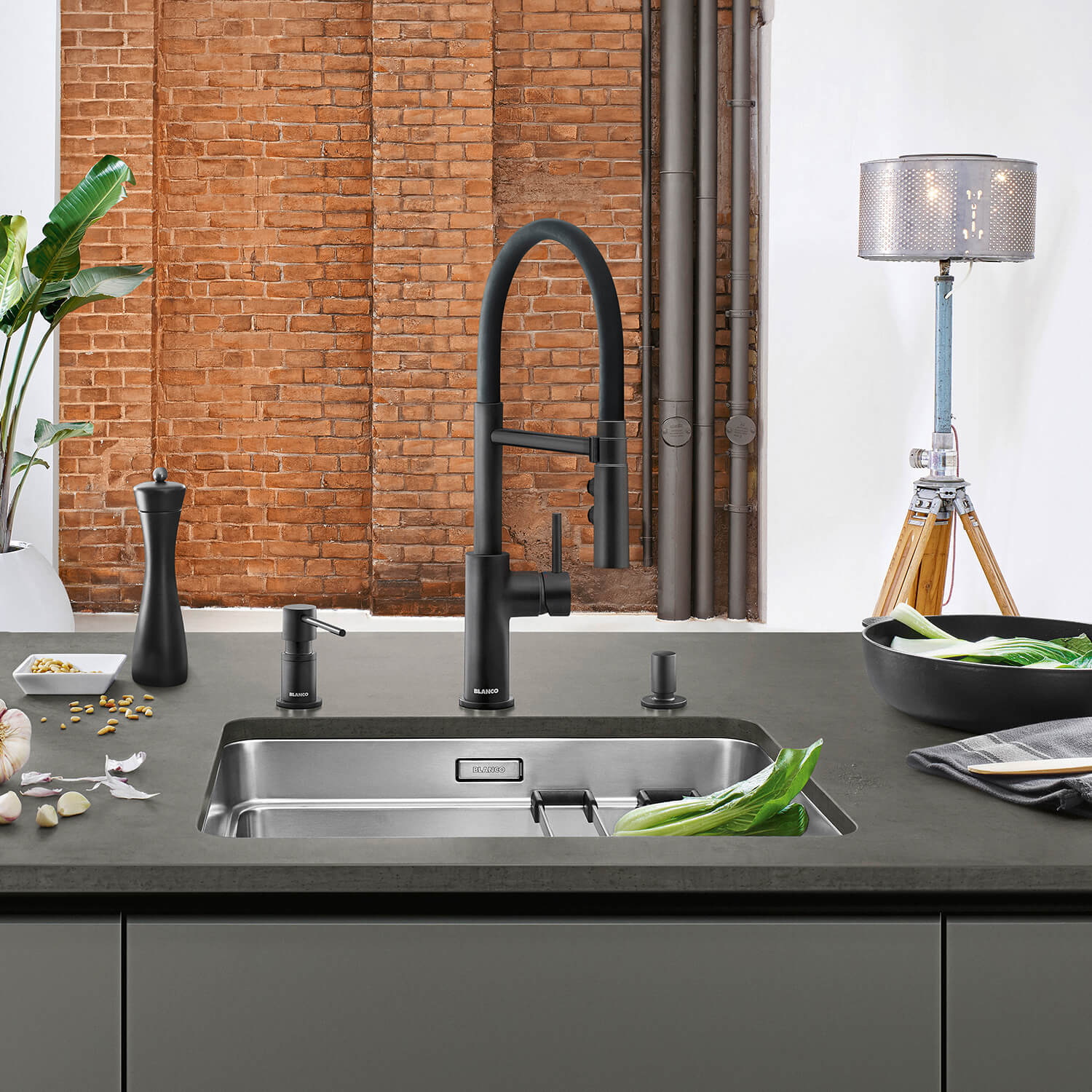 Blanco Catris-S Flexo Single Lever Pull Out Kitchen Mixer Tap with Dual Spray