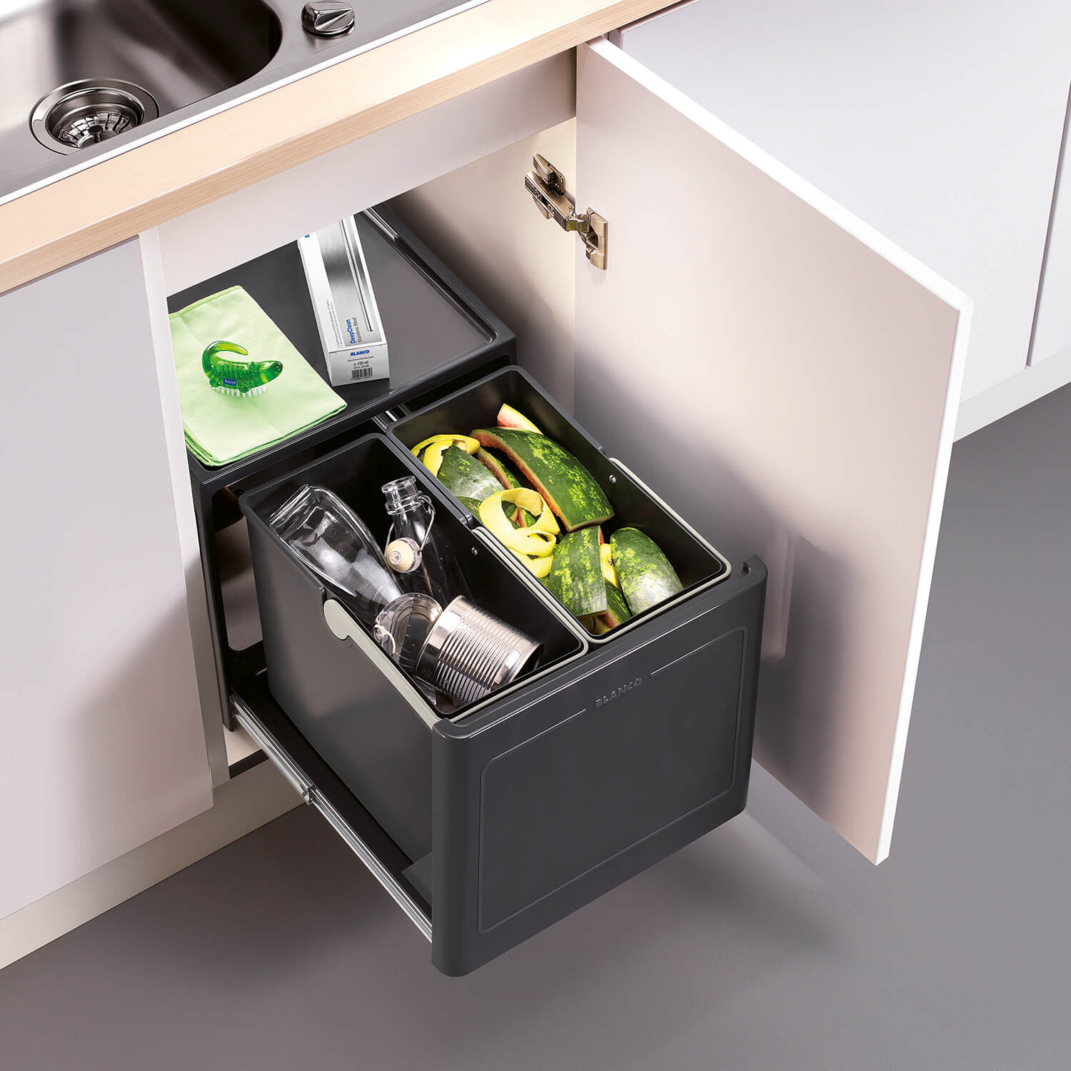 Blanco Botton Pro 26 litre 2 Container Waste Organiser for 450mm Kitchen Cabinets