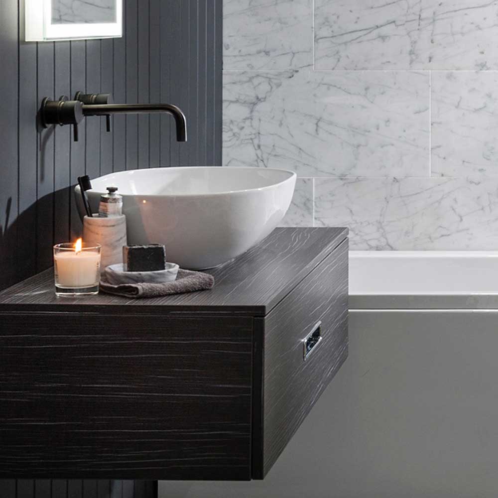 Crosswater MPRO Wall Mounted Basin Mixer with Twin Levers & Spout