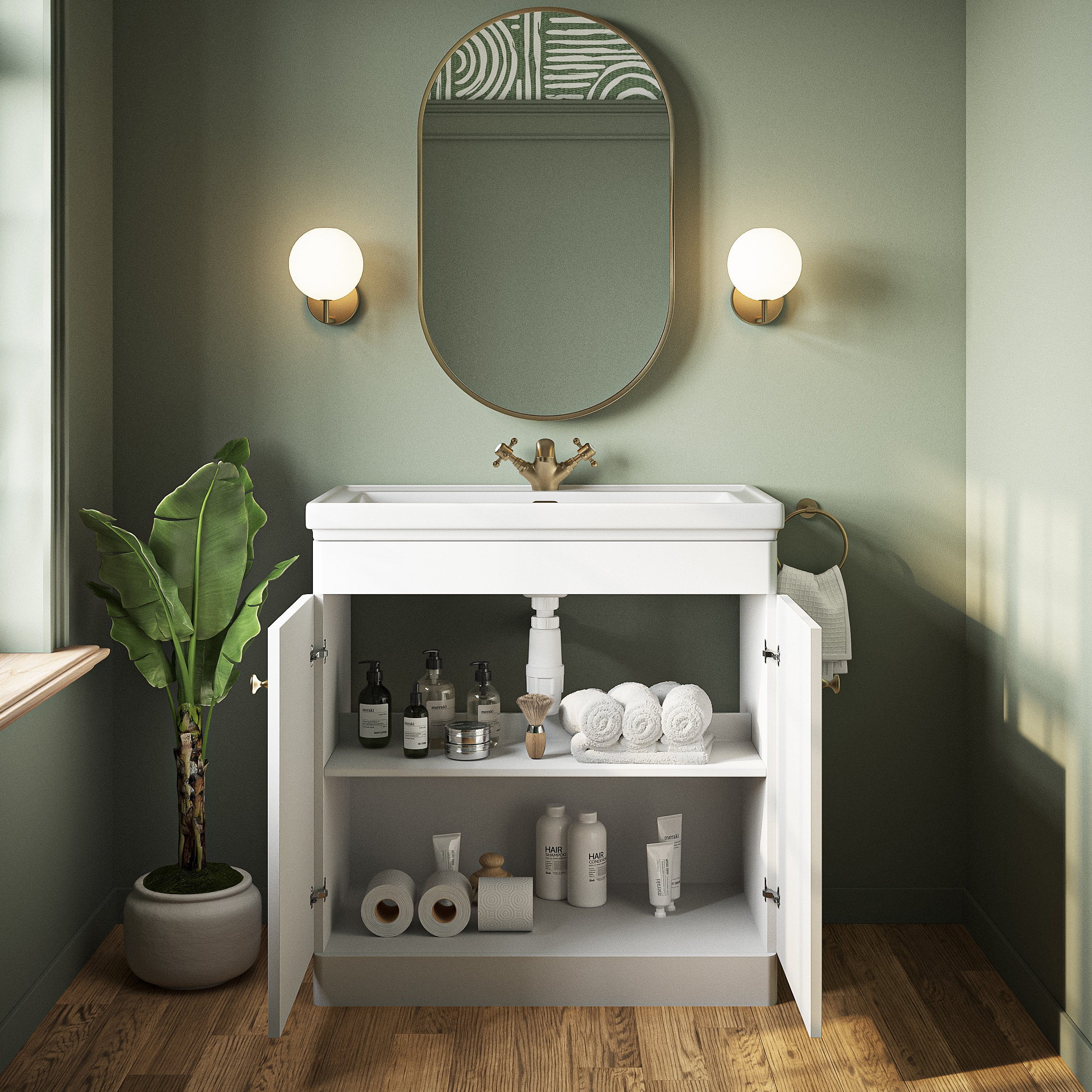 Butler & Rose Ophelia 800mm Floorstanding 2 Door Vanity Unit & Basin