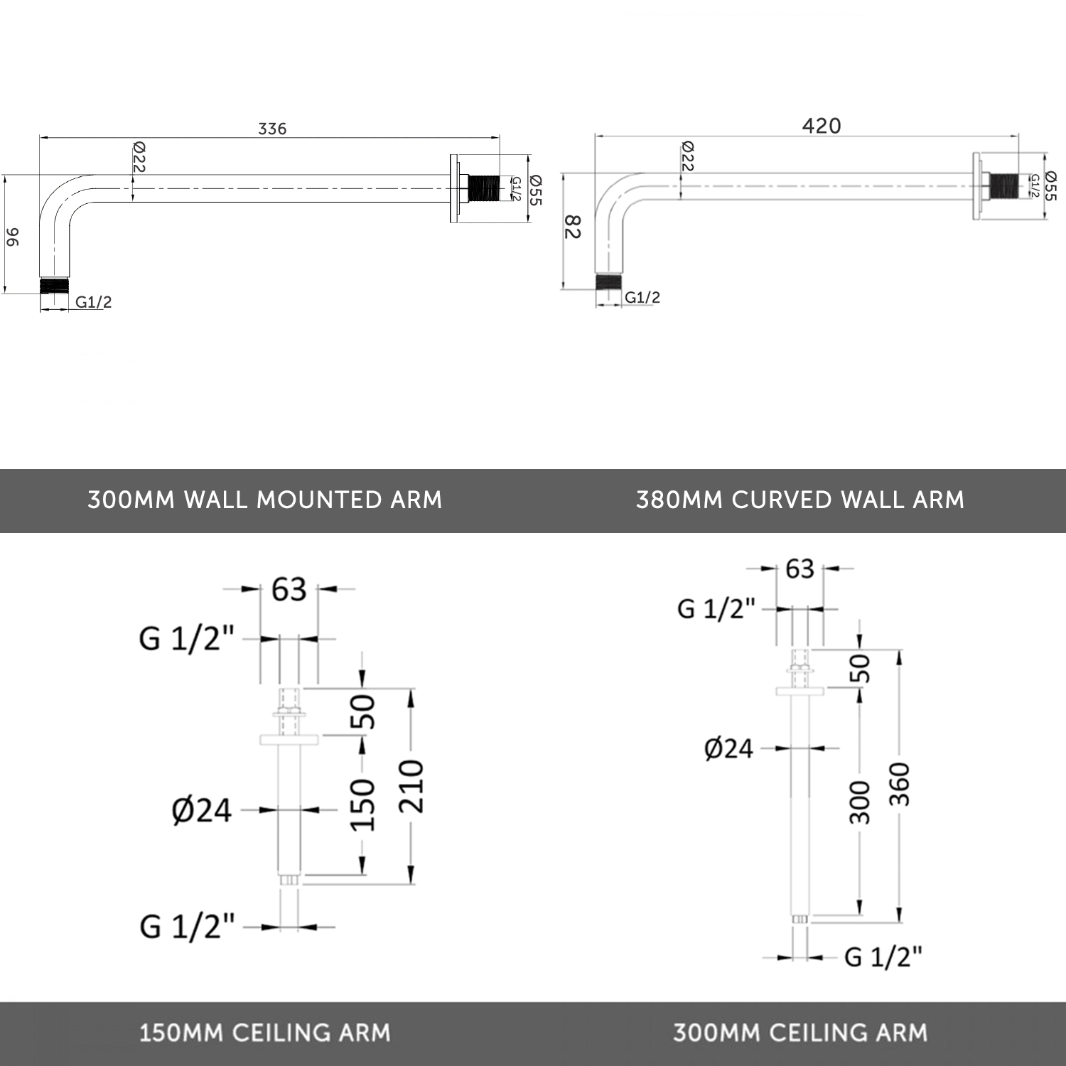 Natasha Concealed Thermostatic Shower Valve & ABS Fixed Shower Head