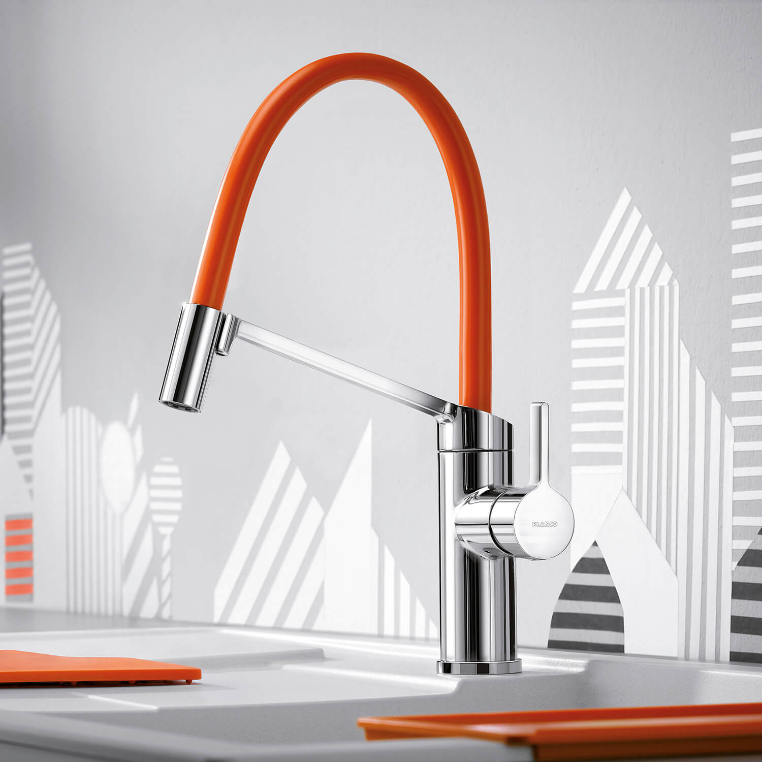 Blanco Viu-S Single Lever Chrome Mono Pull Out Kitchen Mixer Tap with Replaceable Hose