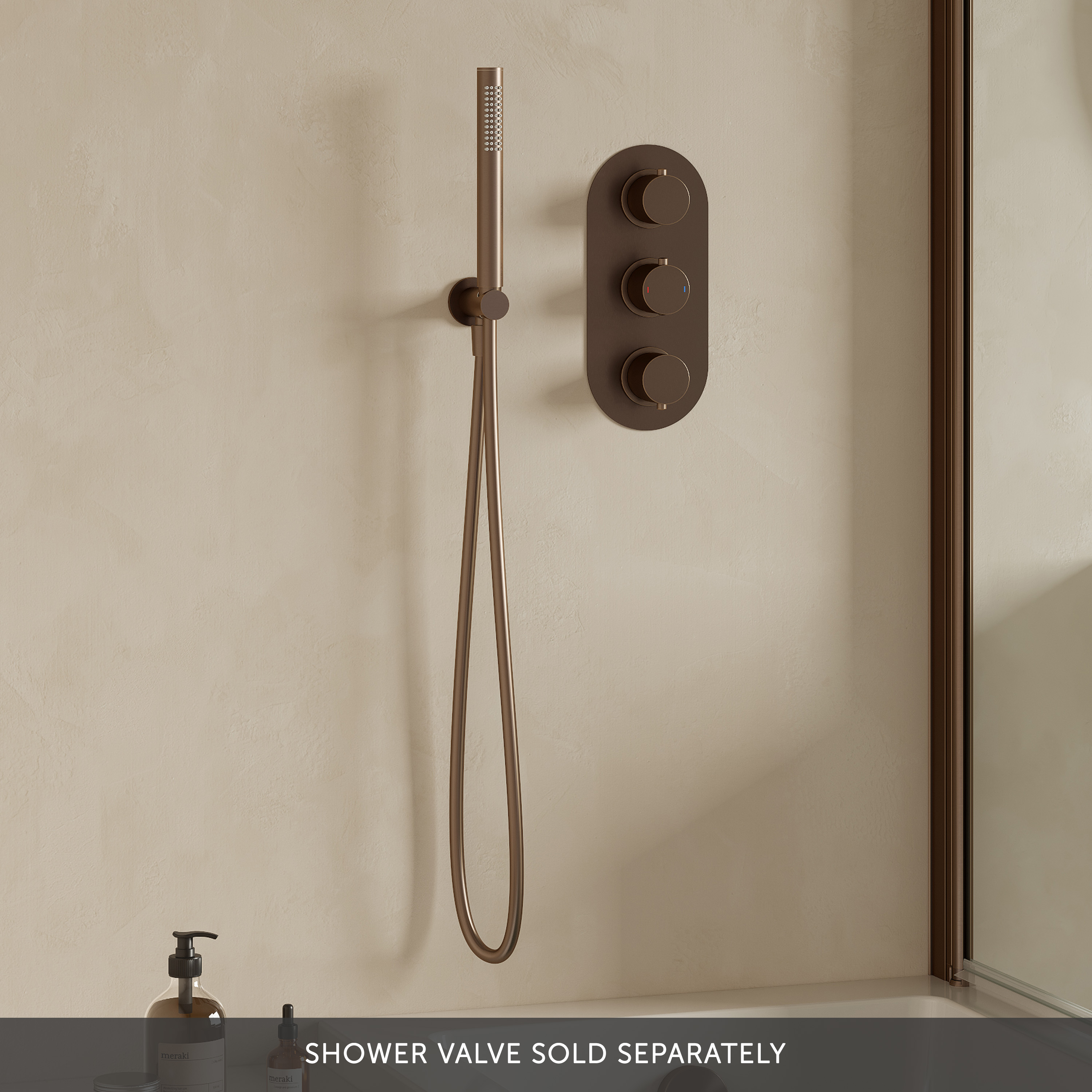 Harbour Clarity Round Shower Handset with Wall Outlet & Hose