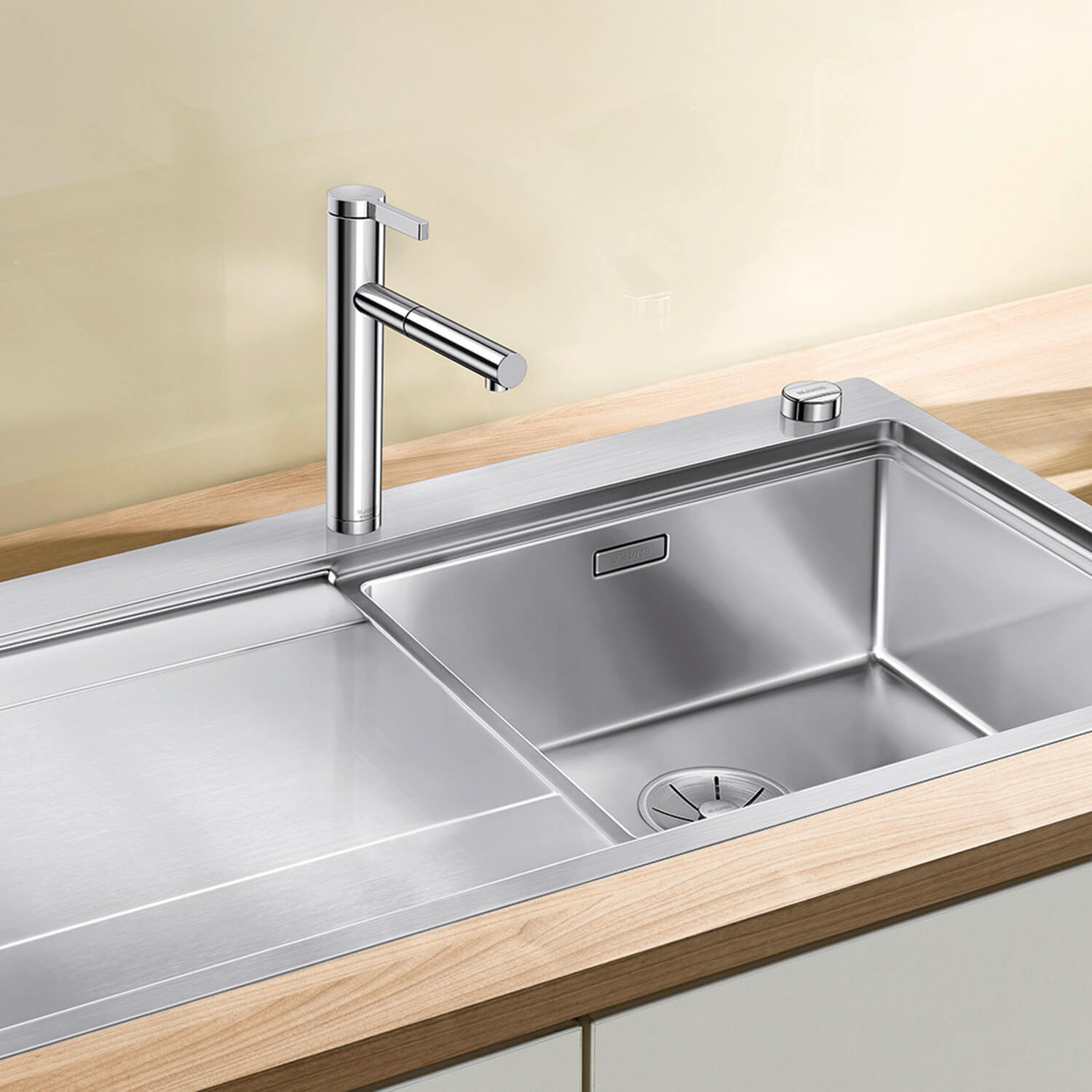 Blanco Linee-S Single Lever Chrome Pull Out Kitchen Mixer Tap