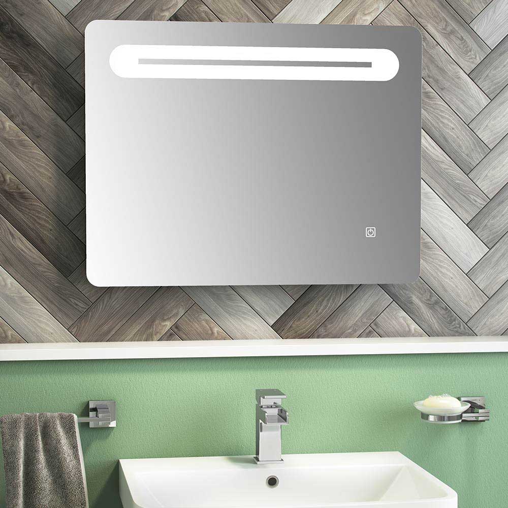 Vellamo LED Illuminated Bathroom Mirror with Demister Pad & Shaving Socket - 500 x 650mm