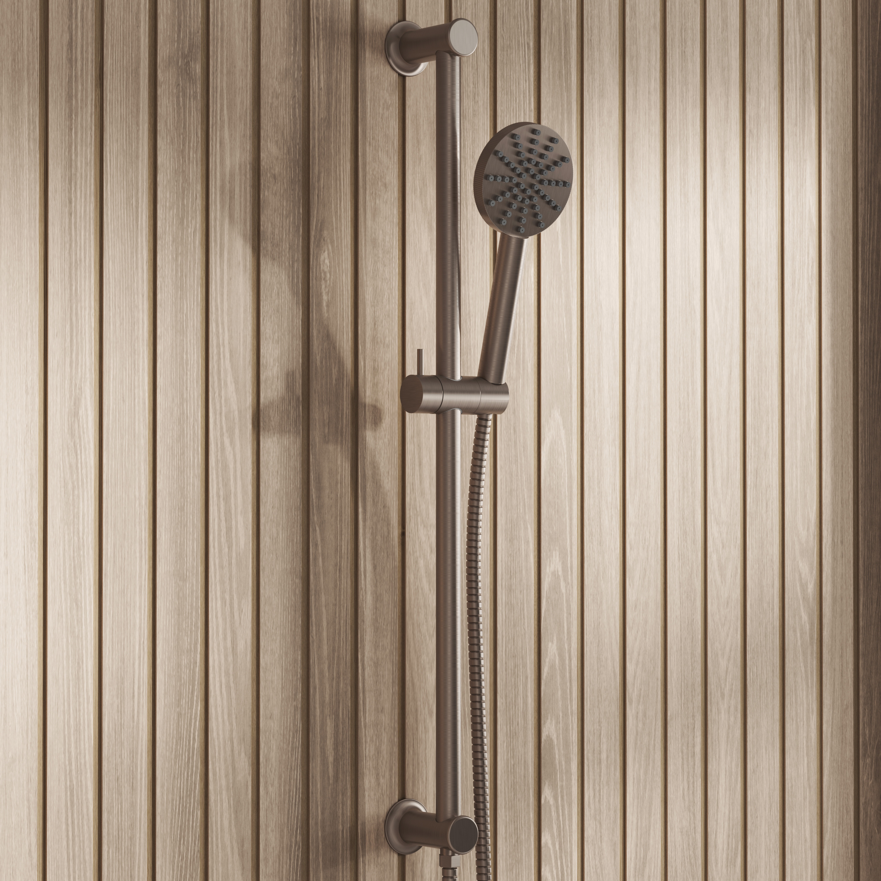 Core Fluted Slide Rail Shower Kit, Shower Handset & Hose with Integrated Elbow