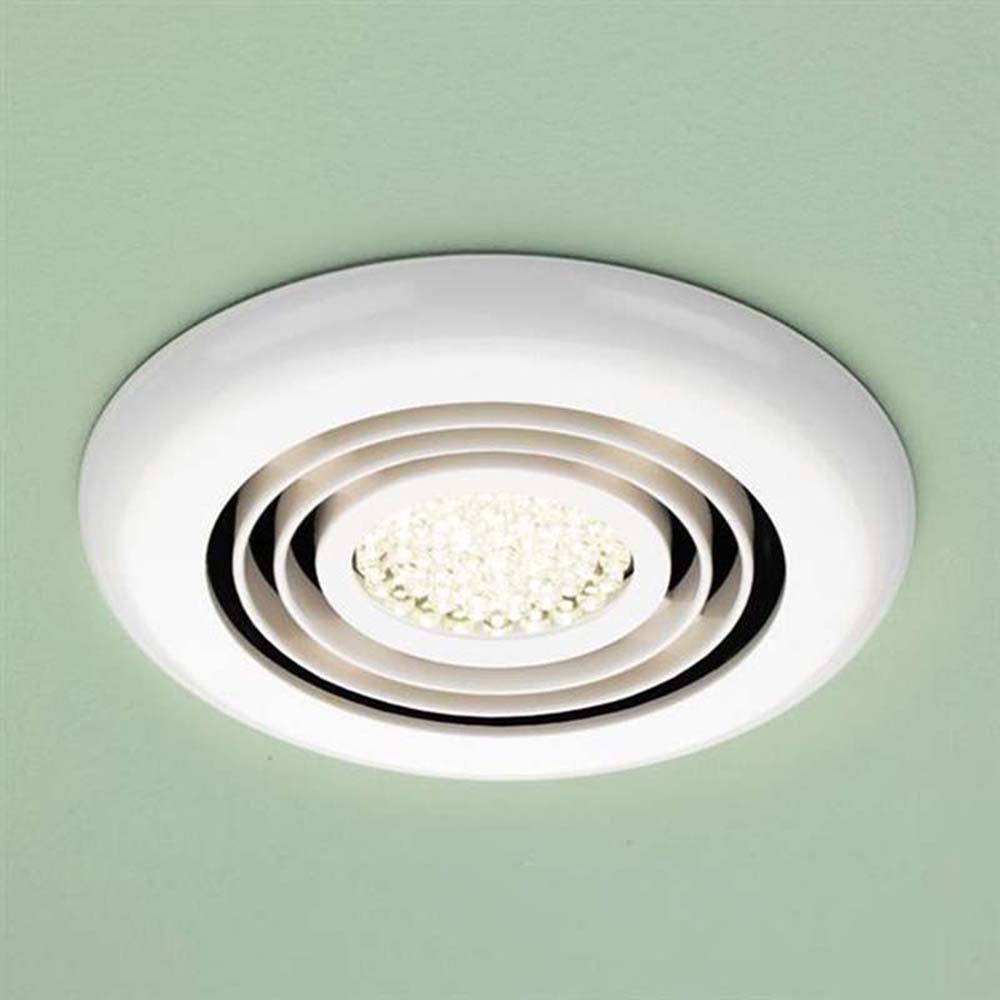 hib. Cyclone Warm White LED Illuminated Inline Ceiling Fan - White