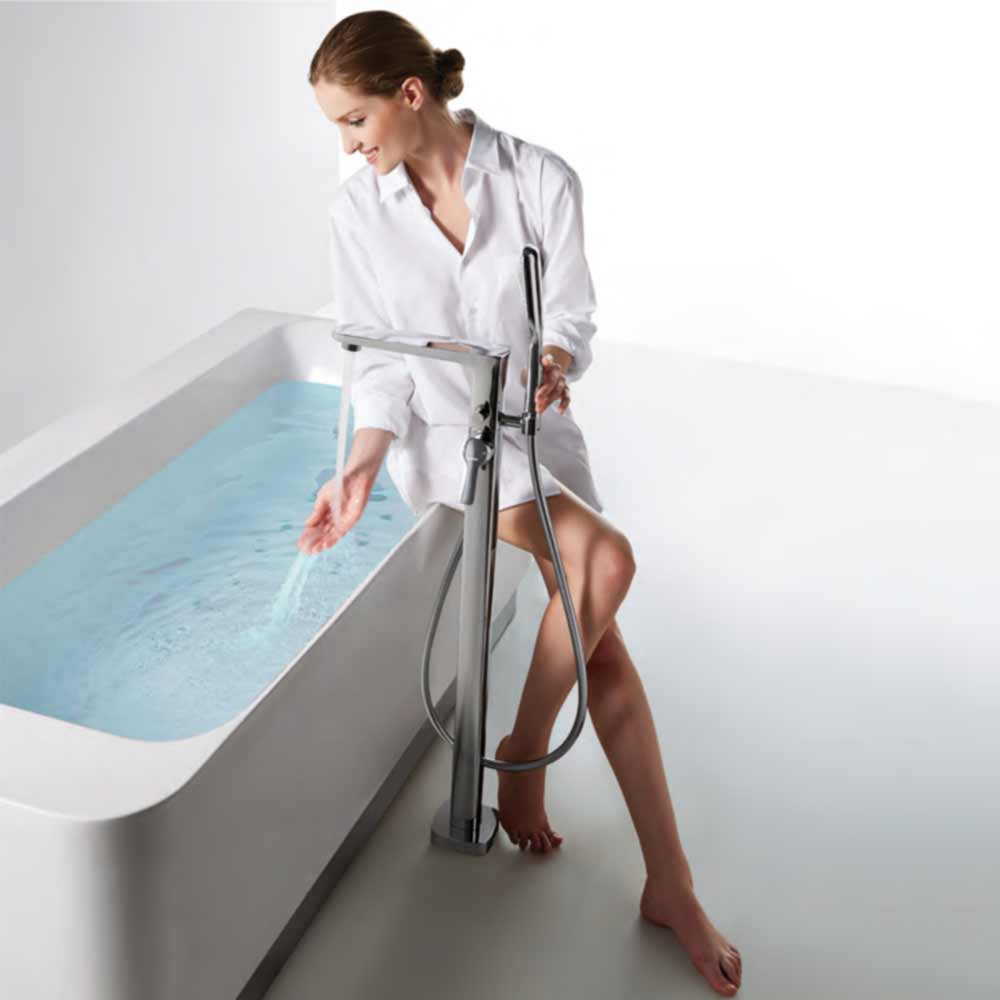 Flova Urban Floorstanding Bath Shower Mixer with Handset Kit