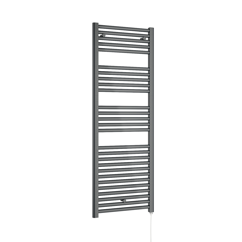 Brenton Hestia Electric Straight Anthracite Heated Towel Rail - 1375 x 480mm