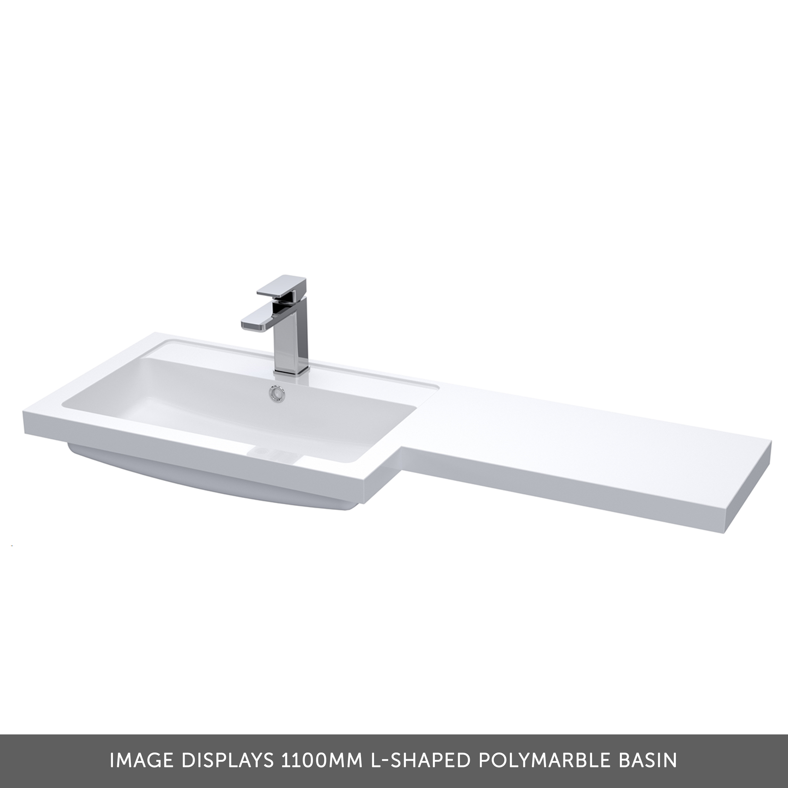 Erin 1100mm Gloss White Combination Bathroom 2 Door Sink & Toilet Unit