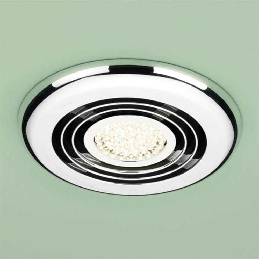 hib. Turbo LED Illuminated Inline Ceiling Fan - Chrome