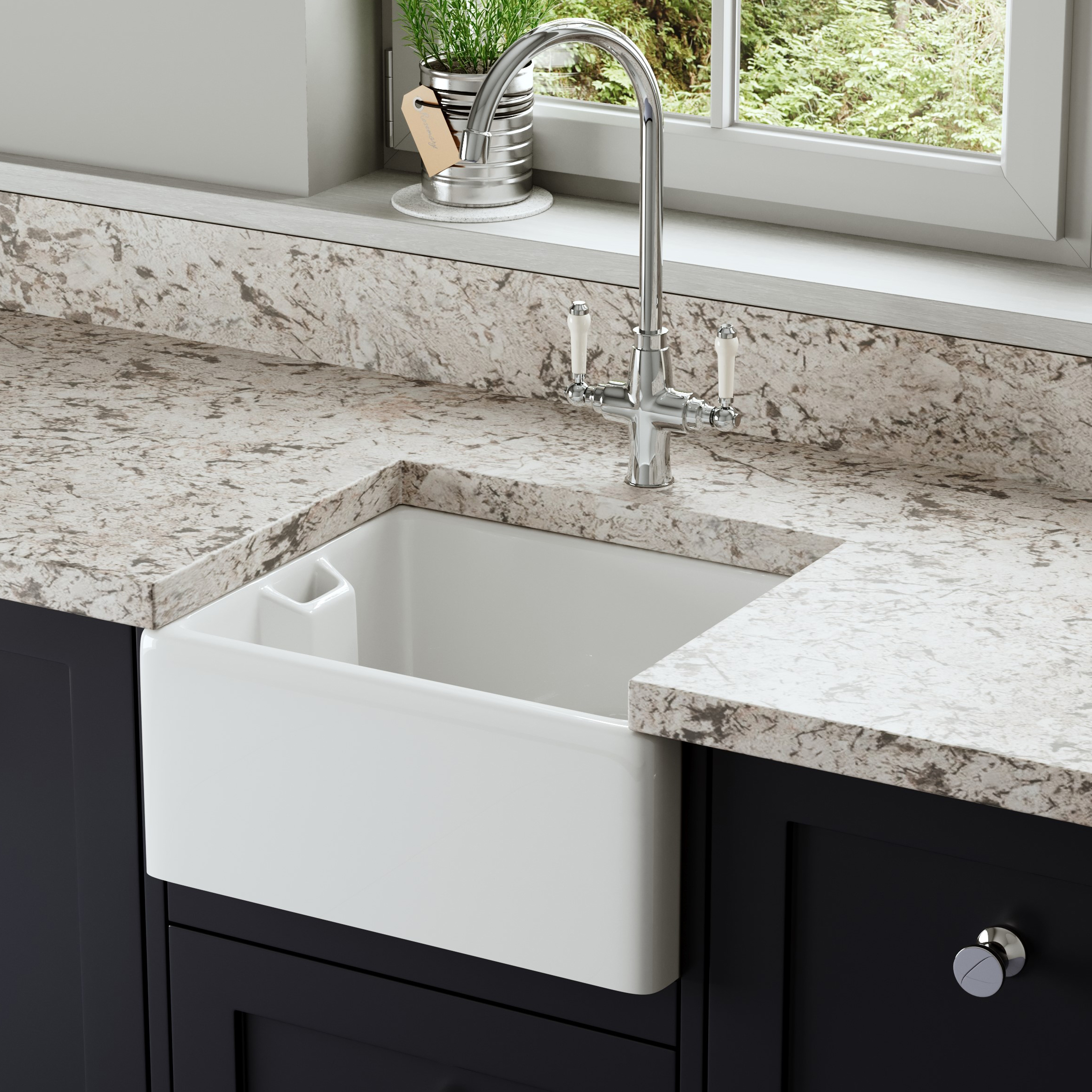 Butler & Rose Belfast / Butler Ceramic Fireclay Kitchen Sink - 460 x 380mm