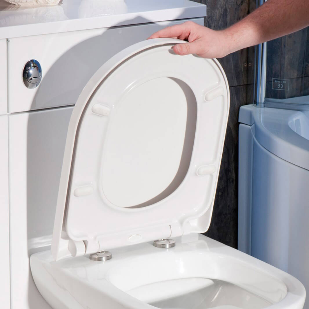 Vellamo D-Shaped Soft-Close Toilet Seat with Quick Release Hinges - 450 x 370mm