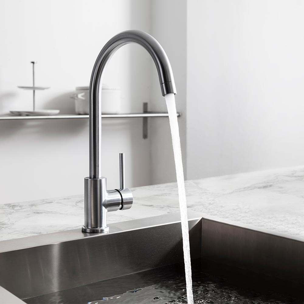 Crosswater MPRO Single Lever Mono Kitchen Mixer Tap - Brushed Stainless Steel