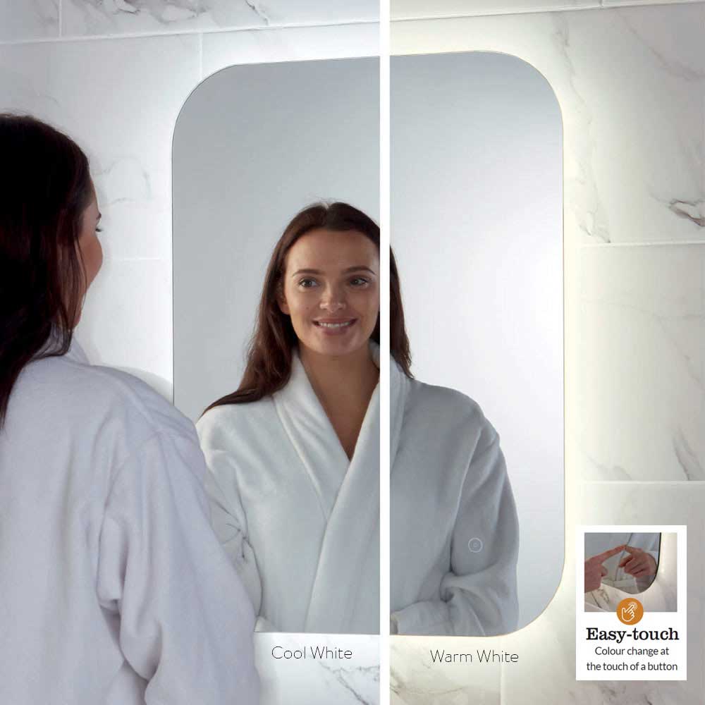 Harbour Clarity LED Bathroom Mirror with Demister Pad - 600 x 1200mm