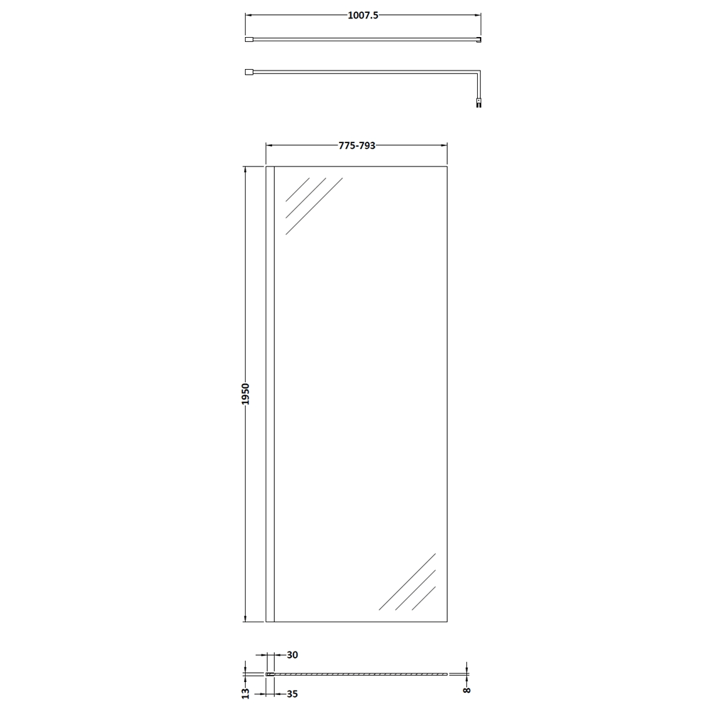 Vellamo 8mm Easy Clean Walk In 2 Panel Pack